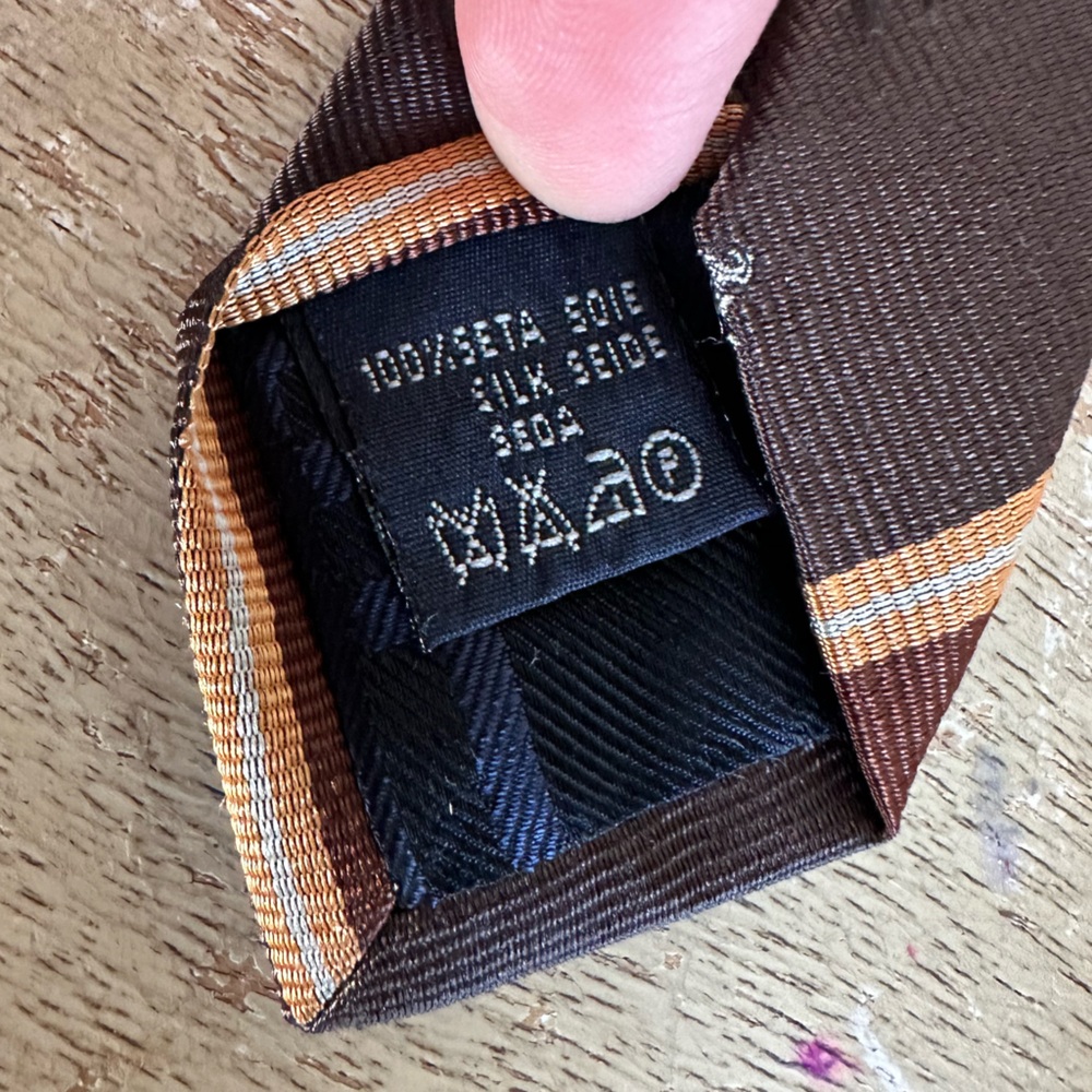 Burberry Brown Silk Tie - Picture 11 of 12
